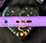 XL Golden Snake & Moonphase Black Obsidian Crystal Heart 🖤🌙🪷🐍⚜️