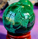 Malachite Crystal Sphere #3 💚🔮🤩💚