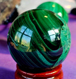 Malachite Crystal Sphere #3 💚🔮🤩💚