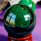 Malachite Crystal Sphere #3 💚🔮🤩💚