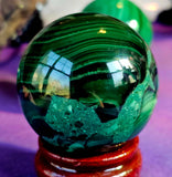 Malachite Crystal Sphere #3 💚🔮🤩💚
