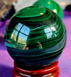 Malachite Crystal Sphere #3 💚🔮🤩💚