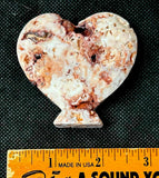 Mexican Lace Agate Crystal Puffy Heart w/Base #2 ❤️🩷💗
