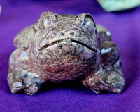 LG. Grey & Purple Jasper Crystal Frog Carving 💜🐸🩶