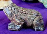 LG. Grey & Purple Jasper Crystal Frog Carving 💜🐸🩶