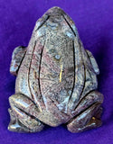 LG. Grey & Purple Jasper Crystal Frog Carving 💜🐸🩶