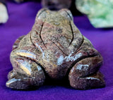 LG. Grey & Purple Jasper Crystal Frog Carving 💜🐸🩶