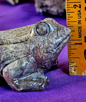 LG. Grey & Purple Jasper Crystal Frog Carving 💜🐸🩶