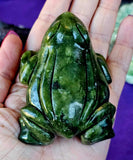 LG. Nephrite Jade Crystal Frog Carving 💚🐸💚