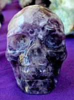 LG. Chevron Amethyst Crystal Skull 💀💜🤩