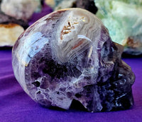 LG. Chevron Amethyst Crystal Skull 💀💜🤩