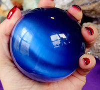 LG. Royal Blue Cat's Eye Crystal Sphere 💙🔮🔵