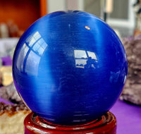 LG. Royal Blue Cat's Eye Crystal Sphere 💙🔮🔵