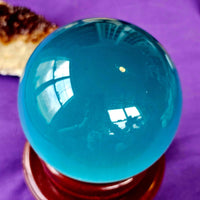 LG. Teal Cat's Eye Crystal Sphere 🔮🩵