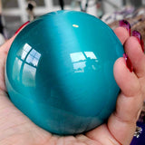 LG. Teal Cat's Eye Crystal Sphere 🔮🩵