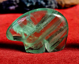 Fluorite Crystal Zuni Bear Carving 💚🐻🐨💜✨