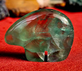 Fluorite Crystal Zuni Bear Carving 💚🐻🐨💜✨