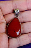 Red Jasper Teardrop Shaped Silver Pendant 🥈♥️💧