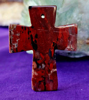 Red Brecciated Jasper Crystal Cross ❌♥️✝️