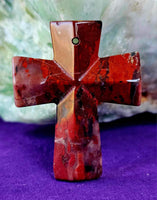 Red Brecciated Jasper Crystal Cross ❌♥️✝️