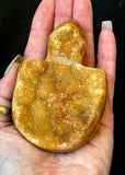 LG. Heat Treated Citrine Druzy Crystal Turtle Carving ✨🐢💛
