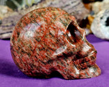 LG. Brecciated Jasper Crystal Skull ❤️💀🩶🤯