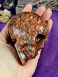 LG. Brecciated Jasper Crystal Skull ❤️💀🩶🤯