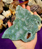 LG. Moss Agate Crystal Butterfly Carving 💚🦋🤍