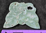 LG. Moss Agate Crystal Butterfly Carving 💚🦋🤍