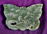 LG. Moss Agate Crystal Butterfly Carving 💚🦋🤍