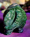 LG. Moss Agate Crystal Rhino Statue 💚🦏✨🤍