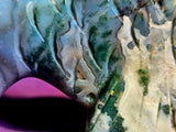 LG. Moss Agate Crystal Anglerfish Carving 💚🐟🐠🤍