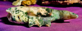 LG. Moss Agate Crystal Anglerfish Carving 💚🐟🐠🤍