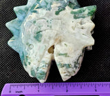 LG. Moss Agate Crystal Anglerfish Carving 💚🐟🐠🤍