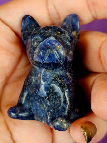 Sodalite Frenchie Crystal Figurine ✨🐶🐾🐕💙