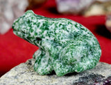 Green Spotted Jasper Frog Figurine 🐸