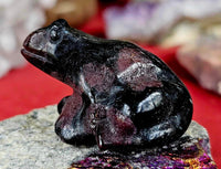 Arfvedsonite Garnet Crystal Frog Figurine 🐸