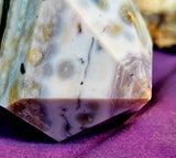 LG. Ocean Jasper w/Druzies Crystal Tower 💚 ✨🪸🌊