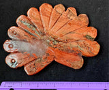 LG. Red Jasper Crystal Peacock on Black Metal Display Stand ❤️🦚✨🦚🖤