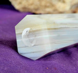 Banded Agate Crystal Tower ✨🩷🤍