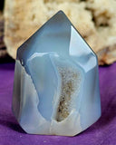 Blue Agate w/Druzy Crystal Point 🔵💎💙