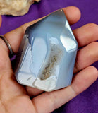 Blue Agate w/Druzy Crystal Point 🔵💎💙