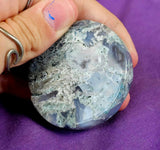 Blue Agate w/Druzy Crystal Disc Carving 🔵💙✨