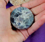Blue Agate w/Druzy Crystal Disc Carving 🔵💙✨