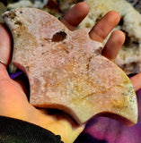 LG. Pink Amethyst Crystal Bat Silhouette Carving 🩷🦇✨🩷