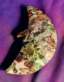 XL Rhyolite Jasper Crescent Moon w/Face 💚🌙☪️🌛🌘❤️