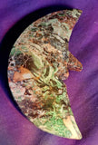 XL Rhyolite Jasper Crescent Moon w/Face 💚🌙☪️🌛🌘❤️
