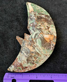 XL Rhyolite Jasper Crescent Moon w/Face 💚🌙☪️🌛🌘❤️