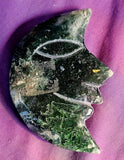 LG. Moss Agate Crystal Crescent Moon 🌙🍃💚