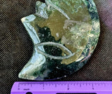 LG. Moss Agate Crystal Crescent Moon 🌙🍃💚